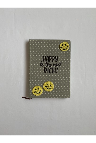 Diary with Crochet Embellished Smileys